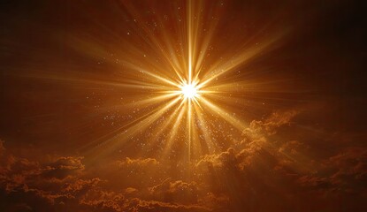 Radiant sunburst through clouds