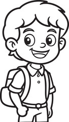 Obraz premium Cute Student Boy Illustration