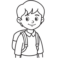 Smiling Kid Going to School