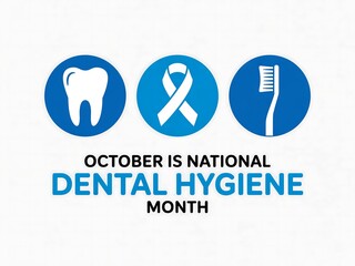 Celebrate october national dental hygiene month with icons for oral health awareness and education