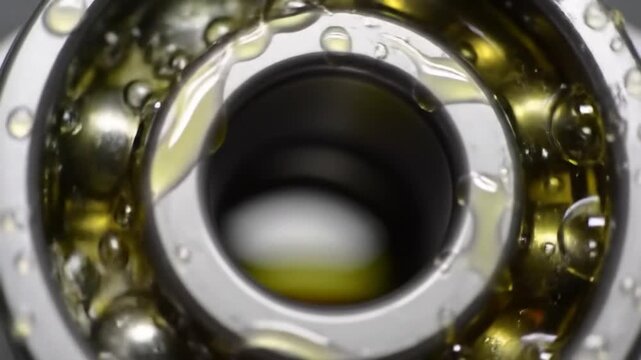 Close up view of lubricant in bearing