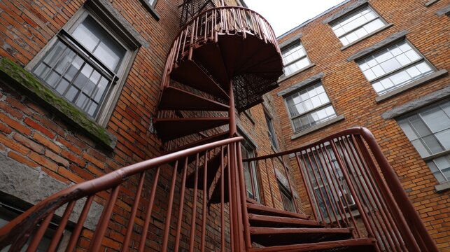 Historic Building Rusty Staircase - Powered by Adobe