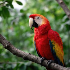 Red-Headed Parrot on Branch