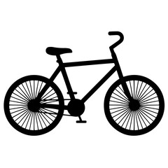 Fototapeta premium Black Silhouette Bicycle Icon PNG | Minimal Cycle Symbol Download 