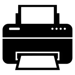 Black Silhouette Printer Icon PNG | Minimal Office Symbol Download
