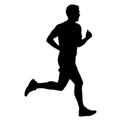 Black Silhouette Running Person Icon PNG | Minimal Fitness Symbol Download
