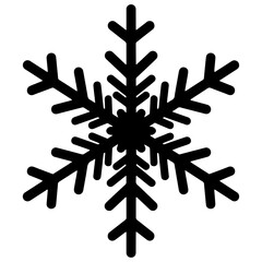 Black Silhouette Snowflake Icon PNG | Minimal Winter Symbol Download
