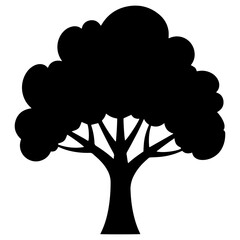 Black Silhouette Tree Icon PNG | Minimal Nature Symbol Download
