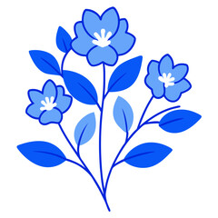 blue flower line art vector illustration