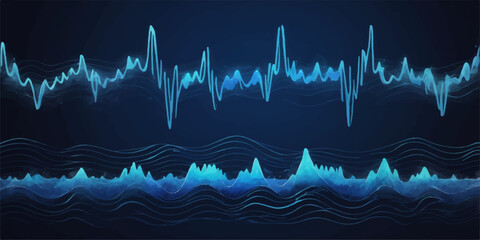 Vector digital medical heartbeat wave illustration