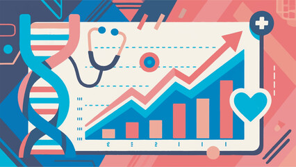 Illustration of Stethoscope and Rising Stock Graph with Investment Vector Design Template
