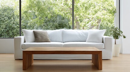 modern  living room with greenery