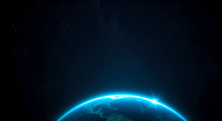 Obraz premium Stunning Blue Planet Earth's Glowing Horizon from Space