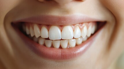 smile with missing teeth, slowly fading into a bright, symmetrical, full set of teeth, blurred professional background