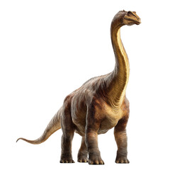 Obraz premium Majestic sauropod dinosaur with elongated neck rendered in isolation, creating captivating paleoart
