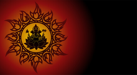 A design background combined with the figure of Ganesha