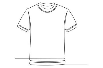 T shirt icon continuous one line drawing minimalist style isolated outline art
