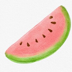 Watercolor illustration of a watermelon
