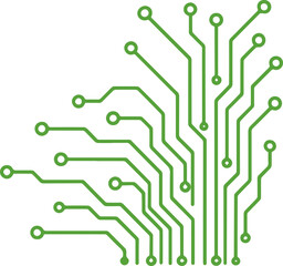 Minimalist Circuit Board Line Icons Vector