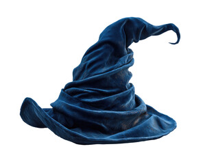 Dark blue, textured wizard's hat,  slightly asymmetrical