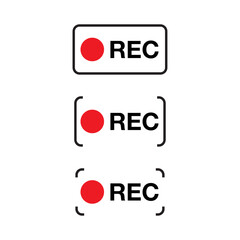 vector flat icon sheet sign symbol button video recording camera