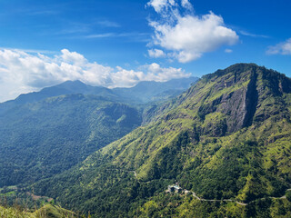 Ella, Sri Lanka seen from Little Adam's Peak, on a sunny day morning