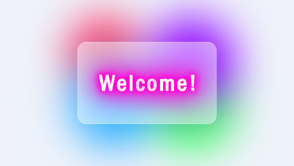 neon welcome glow editable text glass effect