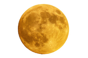 A full, golden-orange moon against a black backdrop.  The surface texture of the moon is clearly visible with varied shades of orange and light yellow