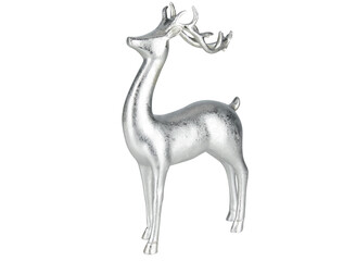 Silver metal deer cut out isolated transparent background