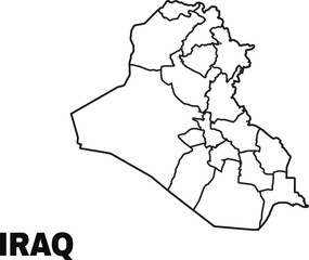 simplified administrative map of Iraq on White background 