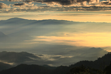 Scenic landscape of Doi Miang and Doi Thong viewpoint. The highest viewpoint in Pai District at Mae Hong Son Province, Thailand