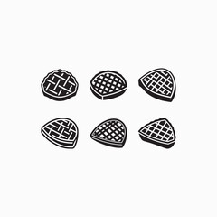 Chocolate Chip Waffles Vector | Sweet Snack Dessert Illustration