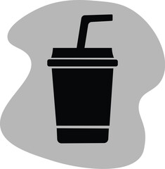 coffee cup icon with straw