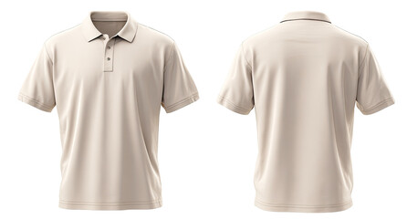 Beige polo shirt, front and back views (1)