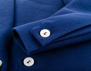 Close-up navy blue shirt sleeve
