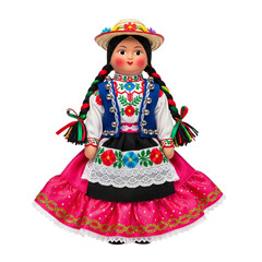 Traditional Posadas doll in vibrant regional costume celebrating cultural heritage and craftsmanship