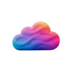 A vibrant, layered cloud illustration displays a gradient of colors, evoking a sense of digital artistry and futuristic design.