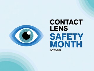 Promoting contact lens safety month with an eye illustration and informative text