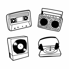 capsule icons radio cassette tape