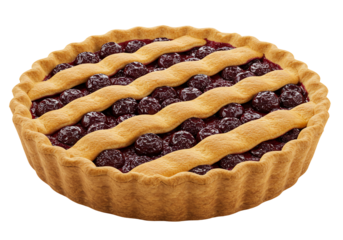 Cherry pie delicious lattice crust and juicy filling transparent background