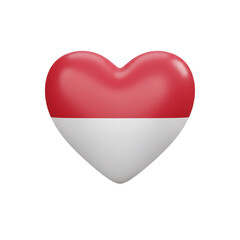 A glossy heart shape, divided horizontally, features vibrant red above a contrasting neutral tone, symbolizing affection and unity.