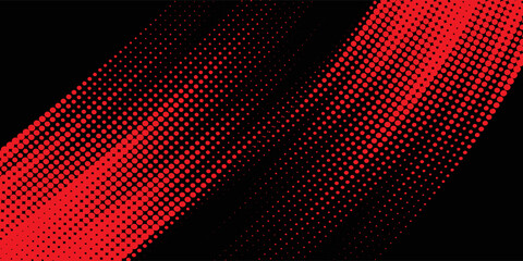 Abstract speed line style blue halftone banner design template. Red and blue halftone dot pattern with grunge texture. Sporty style white and black dot pop art comic, Eps 10.