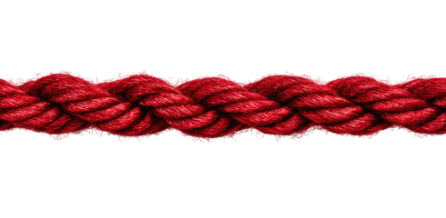 Close-up of a vibrant red braided rope
