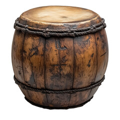 Obraz premium Wooden drum png rustic drum png handmade drum png traditional drum png wooden percussion png cultural drum png round drum png transparent background image