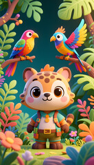 Animal Wildlife Motifs Phone Wallpaper: 3D Character