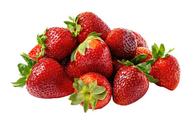 A cluster of fresh, ripe strawberries
