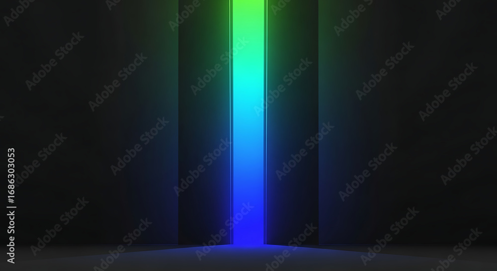 Poster abstract light beam on dark background with vibrant gradient and smooth texture