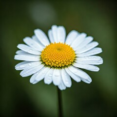 Fototapeta premium Single Daisy Bloom Fresh After the Rain Nature Close Up Summer