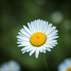 Fototapeta premium Single White Daisy Blossom Fresh Growth Summer Spring Flower Nature