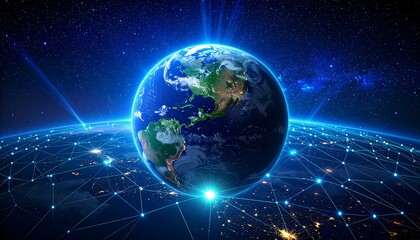 Earth with digital network